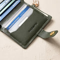 Leather Bifold Wallet with Snap & Key Ring - Olive by CASUPO