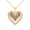22k Gold Vermeil Diamond and Multi-Gemstone Heart Necklace