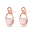 18k Gold Vermeil Rose Quartz Heart Push Post Earrings by Fine Color Jewels
