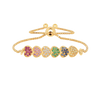 22k Gold Vermeil Diamond and Multi-Gemstone Heart Bolo Bracelet