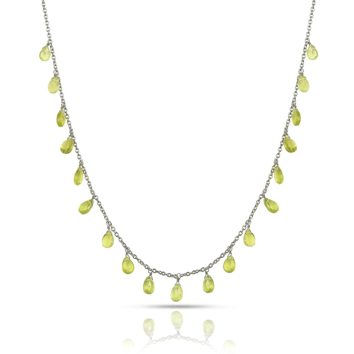 Dainty Layered Peridot Necklace by Fine Color Jewels