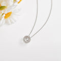 Dancing Stone White Sapphire Halo Necklace by Fine Color Jewels