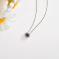 Natural Amethyst Dancing Stone Halo Necklace by Fine Color Jewels