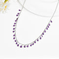 Dainty Amethyst Layer Necklace by Fine Color Jewels