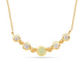 Five-Stone Peridot Silver Bar Necklace by Fine Color Jewels