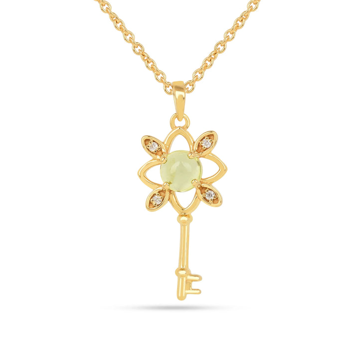 Peridot Key Pendant Necklace by Fine Color Jewels