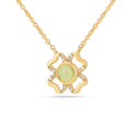 Floral Green Peridot Four Leaf Clover Necklace by Fine Color Jewels