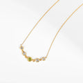 Five-Stone Peridot Silver Bar Necklace by Fine Color Jewels