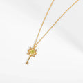 Peridot Key Pendant Necklace by Fine Color Jewels