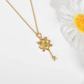 Peridot Key Pendant Necklace by Fine Color Jewels