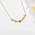 Five-Stone Peridot Silver Bar Necklace by Fine Color Jewels