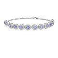 Silver Tanzanite Tennis Bracelet by Fine Color Jewels