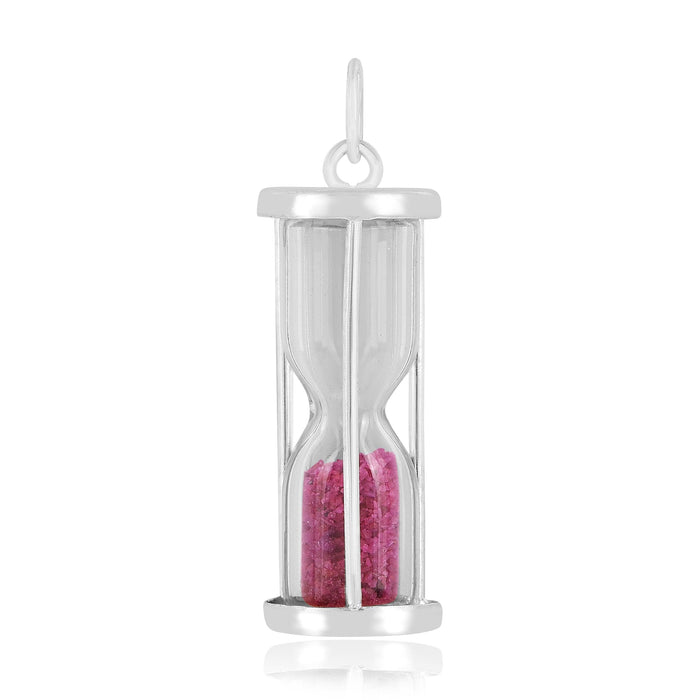 Natural Ruby Hourglass Pendant Necklace by Fine Color Jewels