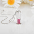 Natural Ruby Hourglass Pendant Necklace by Fine Color Jewels