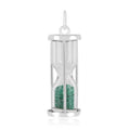 Natural Emerald Hourglass Pendant Necklace by Fine Color Jewels