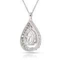 Natural White Topaz Teardrop Blue Topaz Necklace by Fine Color Jewels