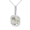 Natural Briolette Cut Green Amethyst Pendant Necklace by Fine Color Jewels