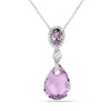 Natural Pink Amethyst Teardrop Necklace