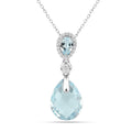 Natural Sky-Blue Topaz Necklace Women by Fine Color Jewels