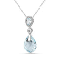 Natural Sky-Blue Topaz Necklace Women by Fine Color Jewels