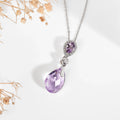 Natural Pink Amethyst Teardrop Necklace by Fine Color Jewels