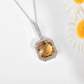 Natural Yellow Briolette Cut Citrine Pendant Necklace by Fine Color Jewels