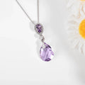 Natural Pink Amethyst Teardrop Necklace by Fine Color Jewels
