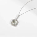 Natural Briolette Cut Green Amethyst Pendant Necklace by Fine Color Jewels