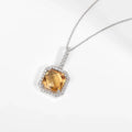 Natural Yellow Briolette Cut Citrine Pendant Necklace by Fine Color Jewels
