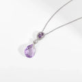 Natural Pink Amethyst Teardrop Necklace by Fine Color Jewels