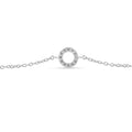 Lab Diamond Open Circle Silver Bracelet by Fine Color Jewels