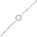 Lab Diamond Open Circle Silver Bracelet by Fine Color Jewels