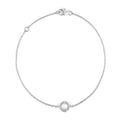 Lab Diamond Open Circle Silver Bracelet by Fine Color Jewels