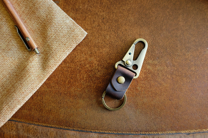 Leather Key Clip N1 - Handmade Full-Grain Leather | Yarets Leather by Zerodamage Sahara Case LLC
