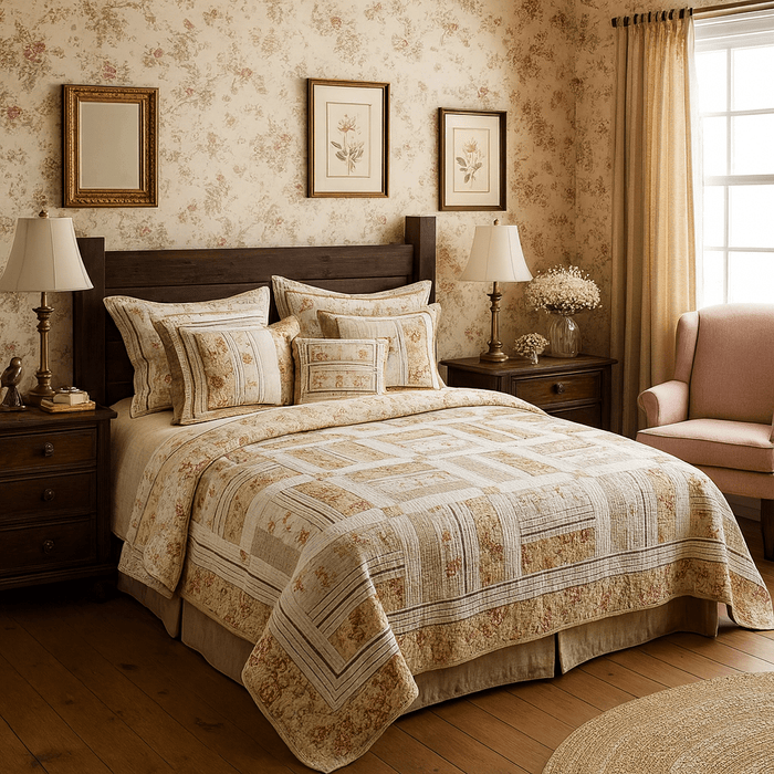 DaDa Bedding Cottage Floral Blossoming Patchwork Quilted Coverlet Bedspread Set (DXJ103112) by DaDalogy Bedding Collection