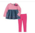 Kids Headquarters Baby Girls 2-Pc. Striped Floral-Print Top & Leggings Set by Vanessa Jane