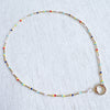 Dainty Color Bead Front Lock Necklace