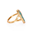 Deco Twin Stone Ring - Turquoise/Pearl by Christina Greene