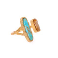 Deco Twin Stone Ring - Turquoise/Pearl by Christina Greene