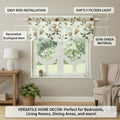 DaDa Bedding Collection Enchanted Meadow Semi-Sheer Valance - Floral Elegance in Beige, Rose, and Soft Green, Light Filtering See Through Microfiber, Rod Pocket Design, 18x52 Inches by DaDalogy Bedding Collection