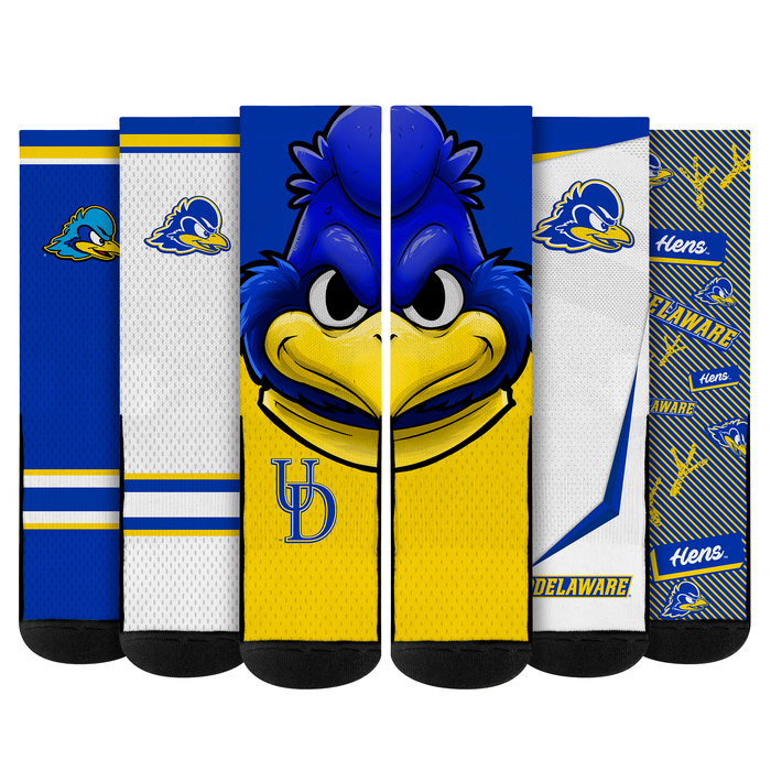 Delaware Blue Hens - Super Fan Bundle 5-Pack by Rock 'Em Socks