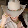 Desert Flower Hat Band - Turquoise by Christina Greene