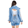 Distressed All Over Denim Jacket by The House of Stylez