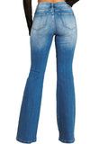 Distressed Flare Denim Jeans (33.5" inseam) by The House of Stylez