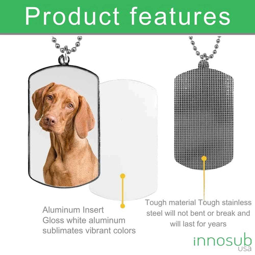 Sublimation Blanks Dog Tag | Custom Military Blank ID Tag - 1 Sided With Insert by INNOSUB USA by INNOSUB USA