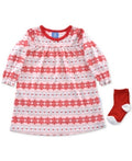 Max an Olivia Baby Girls 2-Pc. Fair Isle-Print Nightgown Sock Set by Vanessa Jane