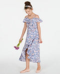 Epic Threads Big Girls Ruffle-Trim Butterfly-Print Maxi Dress, Size M by Vanessa Jane