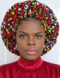 Duma Mbili 2XL Kente Silk Lined African Print Bonnet by Duma Mbili LLC