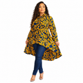 Duma Mbili Kente African Print High Low Button up Shirt by Duma Mbili LLC