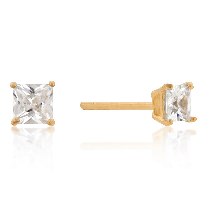 New Sterling Princess Cut Cubic Zirconia Studs by Avera Group